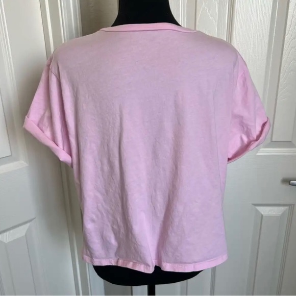 🌸 Pink & Yellow Cropped Good Times Soft Tee T-Shirt Size XL - Picture 6 of 7